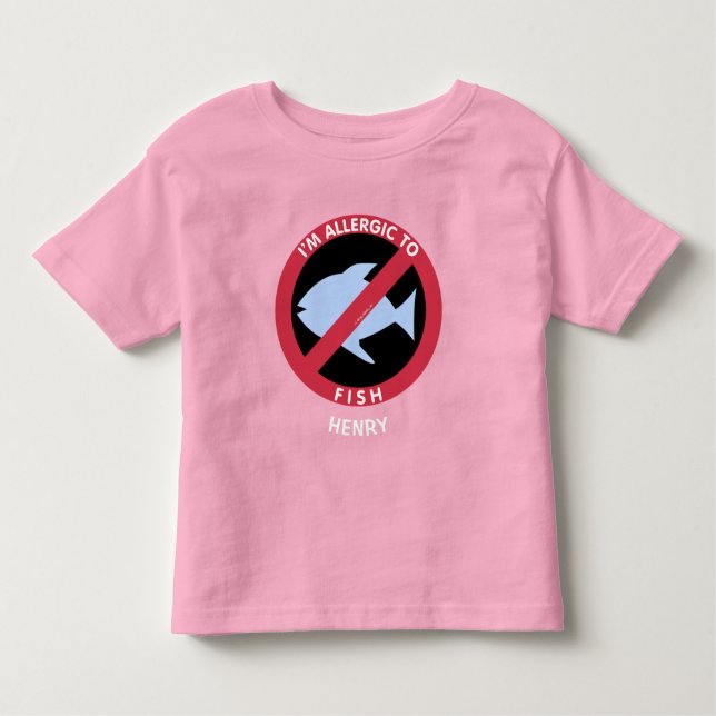Camiseta De Bebé Alergia A Niños Pescados Personalizada (Anverso)