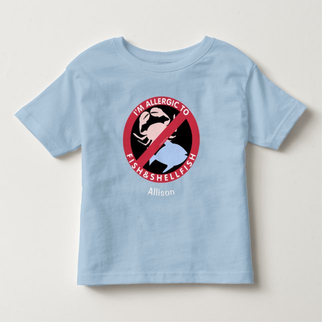 Camiseta De Bebé Alergia Alérgica A Los Pescados Pesca (Anverso)