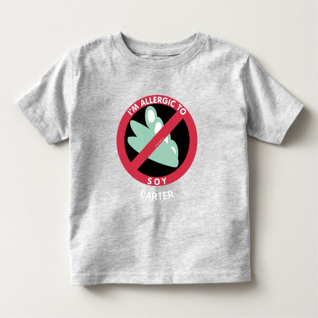 Camiseta De Bebé Alérgico a granos de soja Niños Alergia Personaliz (Anverso)
