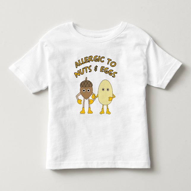 Camiseta De Bebé Alérgico a las nueces y huevos (Anverso)