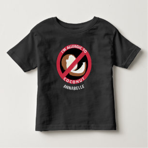 Camiseta De Bebé Alérgico al coco embroma la alergia personalizada