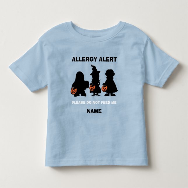 Camiseta De Bebé Alerta alérgica personalizada Halloween no aliment (Anverso)