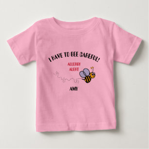 Camiseta De Bebé Alerta de alergia alimentaria Bumble Bee Shirt