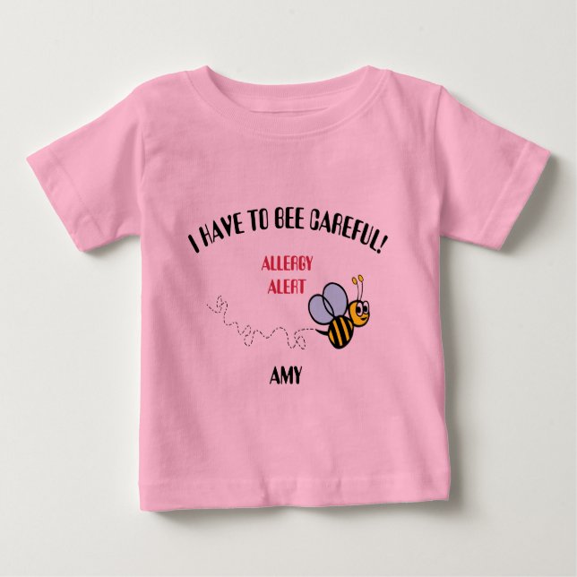 Camiseta De Bebé Alerta de alergia alimentaria Bumble Bee Shirt (Anverso)