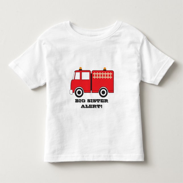 Camiseta De Bebé ¡Alerta de Gran Hermana del Camión de Fuego Rojo! (Anverso)