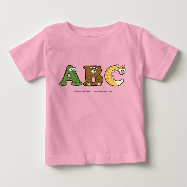 Camiseta De Bebé Alfabetización Personalizada Bebé Chica Camiseta (Anverso)