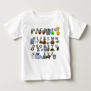 Camiseta De Bebé Alfabeto animal
