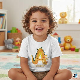 Camiseta De Bebé Alfabeto Animal A Para Alligador