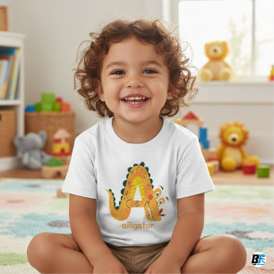 Camiseta De Bebé Alfabeto Animal A Para Caimán