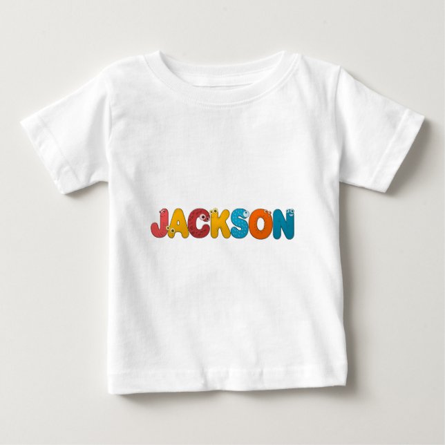 Camiseta De Bebé alfabeto animal Jackson (Anverso)