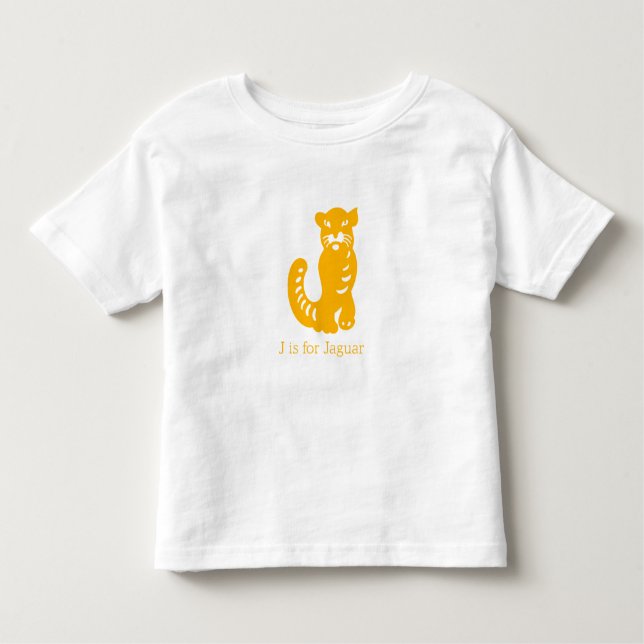 Camiseta De Bebé Alfabeto animal jaguar (Anverso)