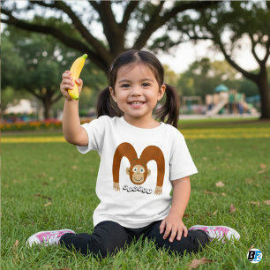 Camiseta De Bebé Alfabeto Animal M De Mono