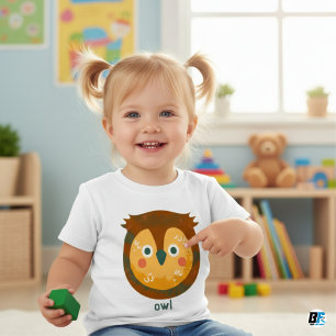 Camiseta De Bebé Alfabeto Animal O De Búho