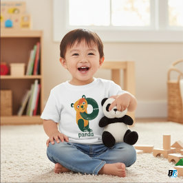 Camiseta De Bebé Alfabeto Animal P Para Panda