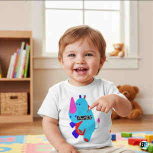 Camiseta De Bebé Alfabeto Animal R Fir Rinoceronte