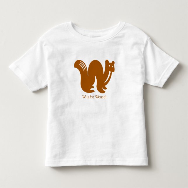 Camiseta De Bebé Alfabeto animal silvestre de Weasel (Anverso)
