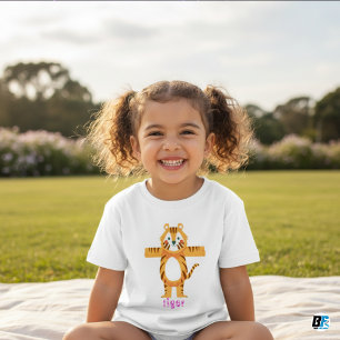 Camiseta De Bebé Alfabeto Animal T De Tigre