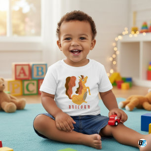 Camiseta De Bebé Alfabeto Animal U Para Unicornio