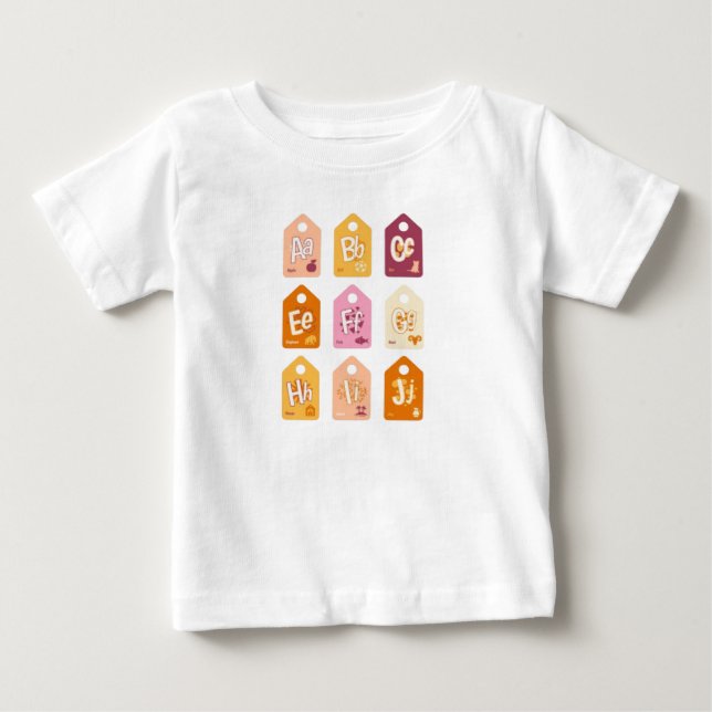 Camiseta De Bebé alfabeto de bebé (Anverso)