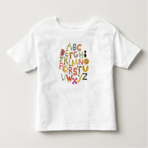 Camiseta De Bebé Alfabeto de frutas y verduras - Alimentos ABC -