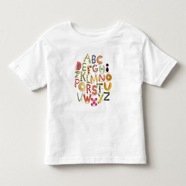 Camiseta De Bebé Alfabeto de frutas y verduras - Alimentos ABC - (Anverso)