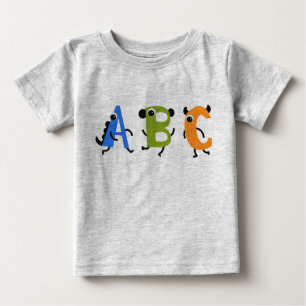 Camiseta De Bebé Alfabeto de pequeño monstruo ABC