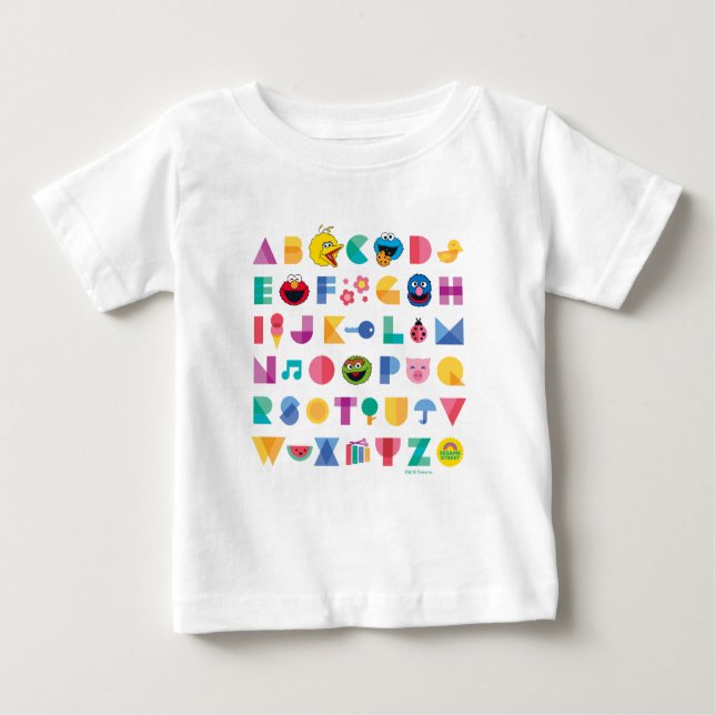 Camiseta De Bebé Alfabeto de Plaza Sésamo (Anverso)
