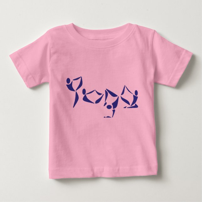Camiseta De Bebé Alfabeto de yoga - Ropa de yoga para bebés (Anverso)