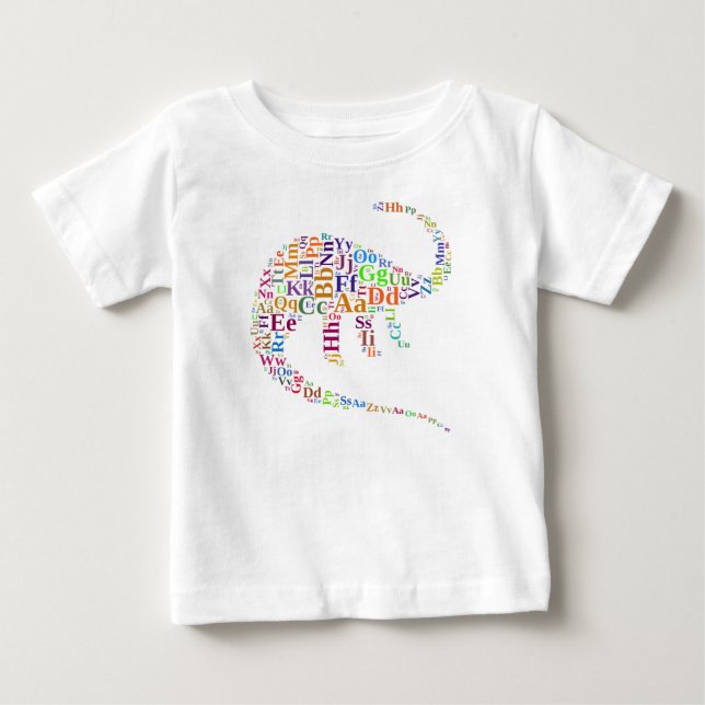 Camiseta De Bebé Alfabeto dino (Anverso)