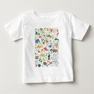 Camiseta De Bebé Alfabeto tropical para niños