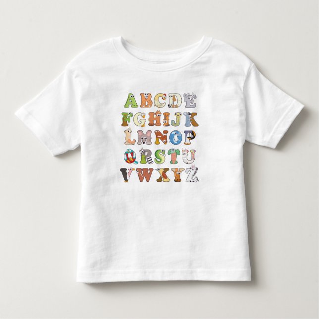 Camiseta De Bebé Alfabeto zoológico animal dice a los ABC aprendien (Anverso)