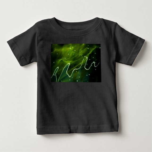 Camiseta De Bebé Algas verdes y iccna acuática (Anverso)
