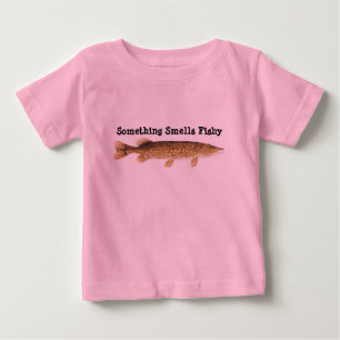 Camiseta De Bebé Algo huele la ropa a pescado
