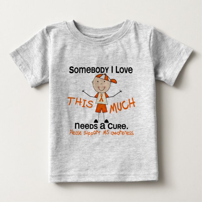 Camiseta De Bebé Alguien a quien amo - Esclerosis múltiple MS (Boy) (Anverso)