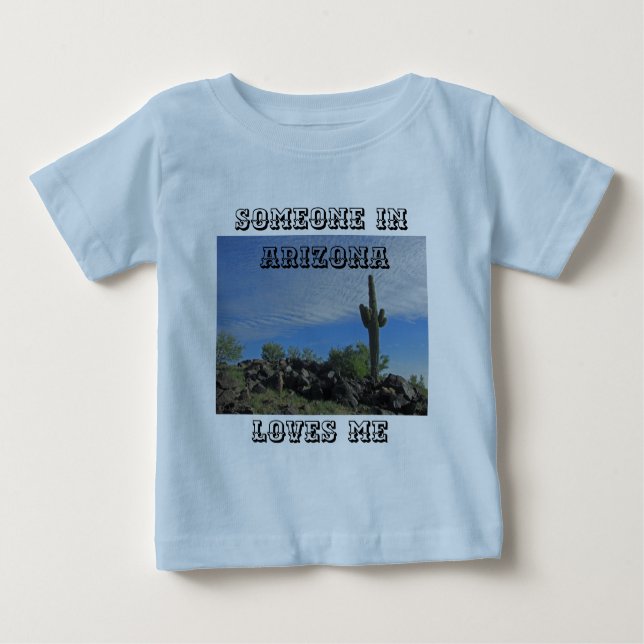 Camiseta De Bebé Alguien en Arizona me ama Saguaro Cactus Foto (Anverso)