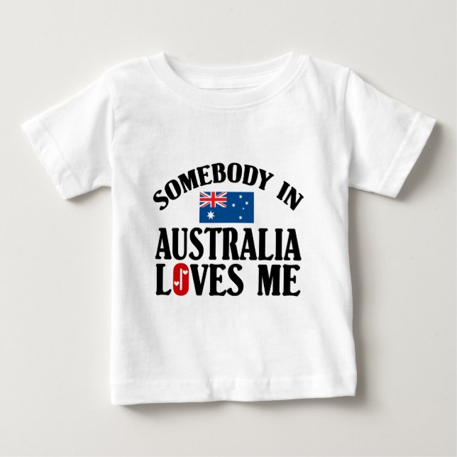 Camiseta De Bebé Alguien en Australia (Anverso)