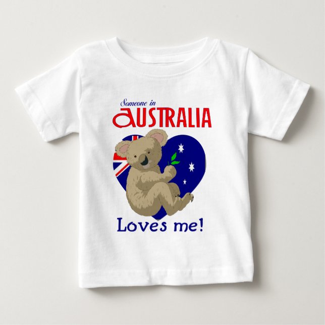 Camiseta De Bebé Alguien en Australia me ama koala (Anverso)