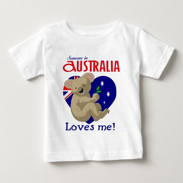 Camiseta De Bebé Alguien en Australia me ama Koala (Anverso)