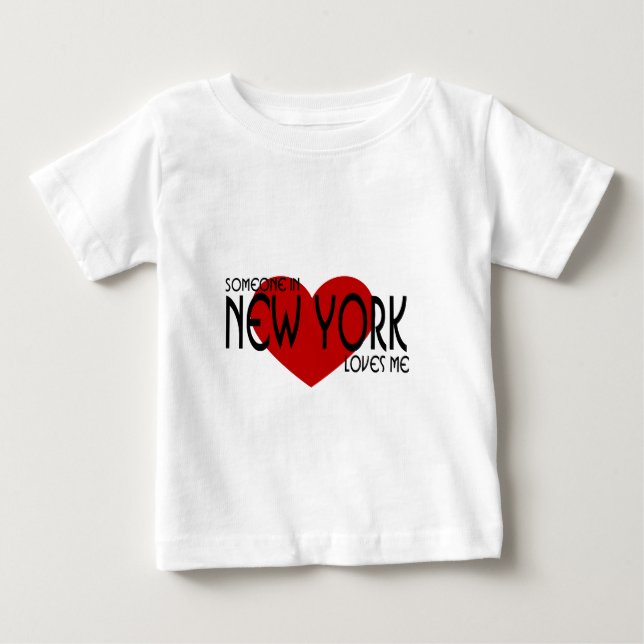 Camiseta De Bebé Alguien en Nueva York me ama (Anverso)