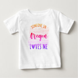 Camiseta De Bebé Alguien En Oregón Me Ama Mapear Camiseta Para Bebé