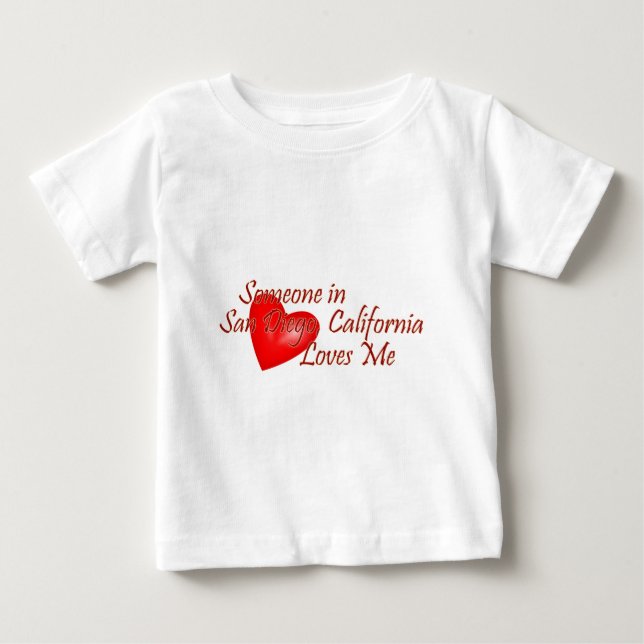 Camiseta De Bebé Alguien en San Diego me ama (Anverso)