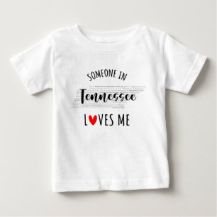 Camiseta De Bebé Alguien En Tennessee Me Ama Mapear Camiseta Bebé