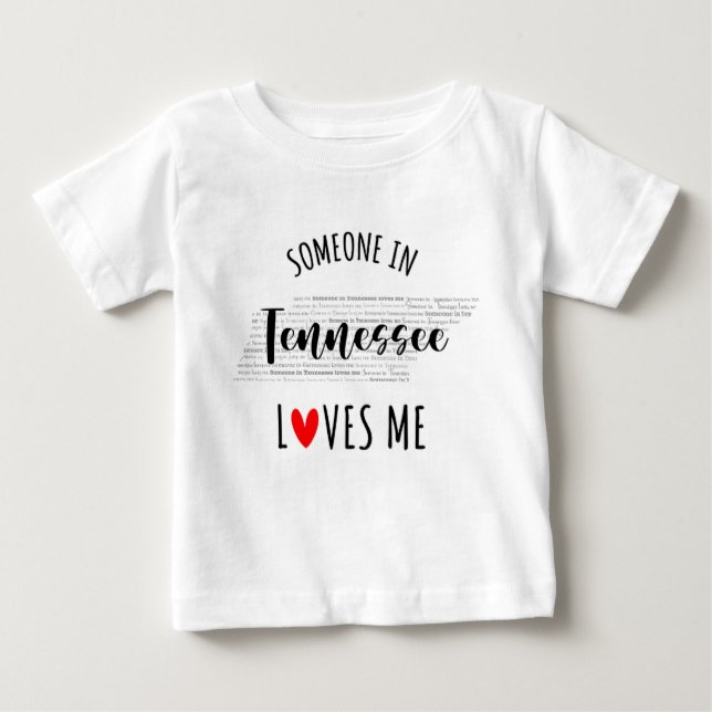 Camiseta De Bebé Alguien En Tennessee Me Ama Mapear Camiseta Bebé (Anverso)