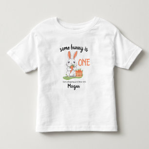 Camiseta De Bebé Algún Conejito Cumple Un Año de Niños y Niñas 1er 