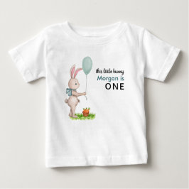 Camiseta De Bebé Algún Conejito es un Globo de Conejo Lindo Cumplea