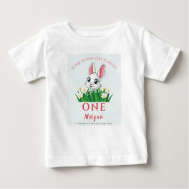 Camiseta De Bebé Algun Conejito Una Cumpleaños de 1er Año de Chicas