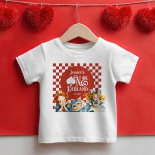 Camiseta De Bebé Alice en ONEderland cumpleaños 1er nombre niña