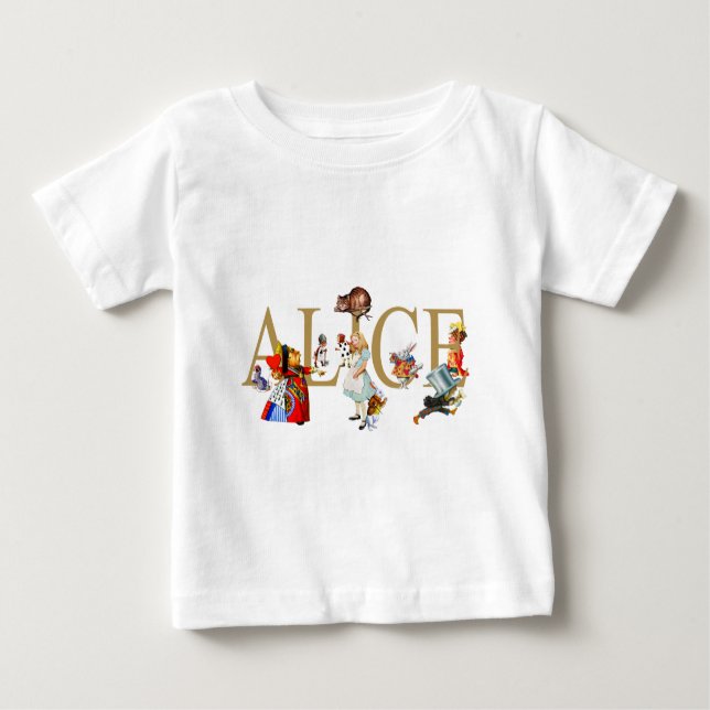 CAMISETA DE BEBÉ ALICE EN WONDERLAND Y AMIGOS (Anverso)