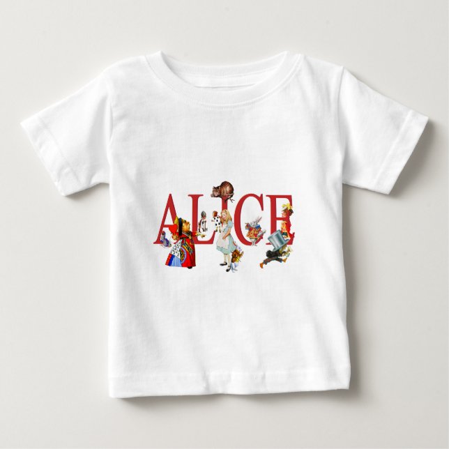 CAMISETA DE BEBÉ ALICE EN WONDERLAND Y AMIGOS (Anverso)