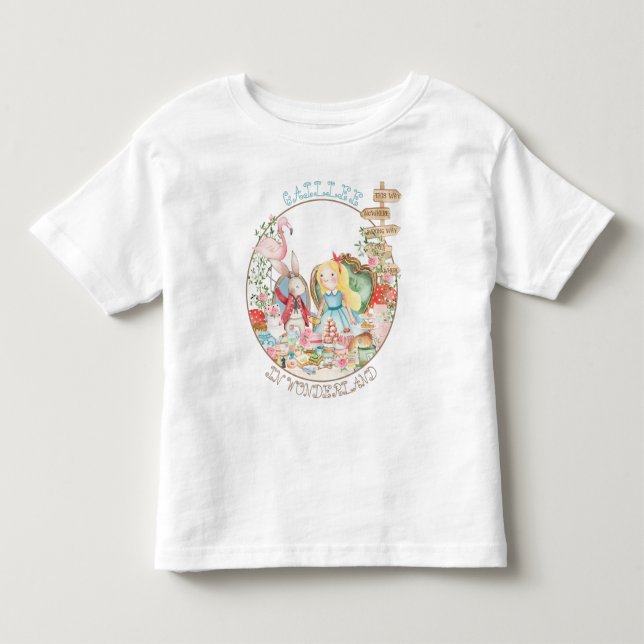 Camiseta De Bebé Alicia aventuras en Woderland Birthday Tea Fiesta (Anverso)